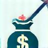 Maximize Revenue Icon showing a money bag with an upward arrow